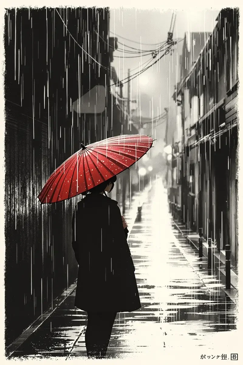 《京都雨夜》电影海报，2026 年日本剧情、爱情题材