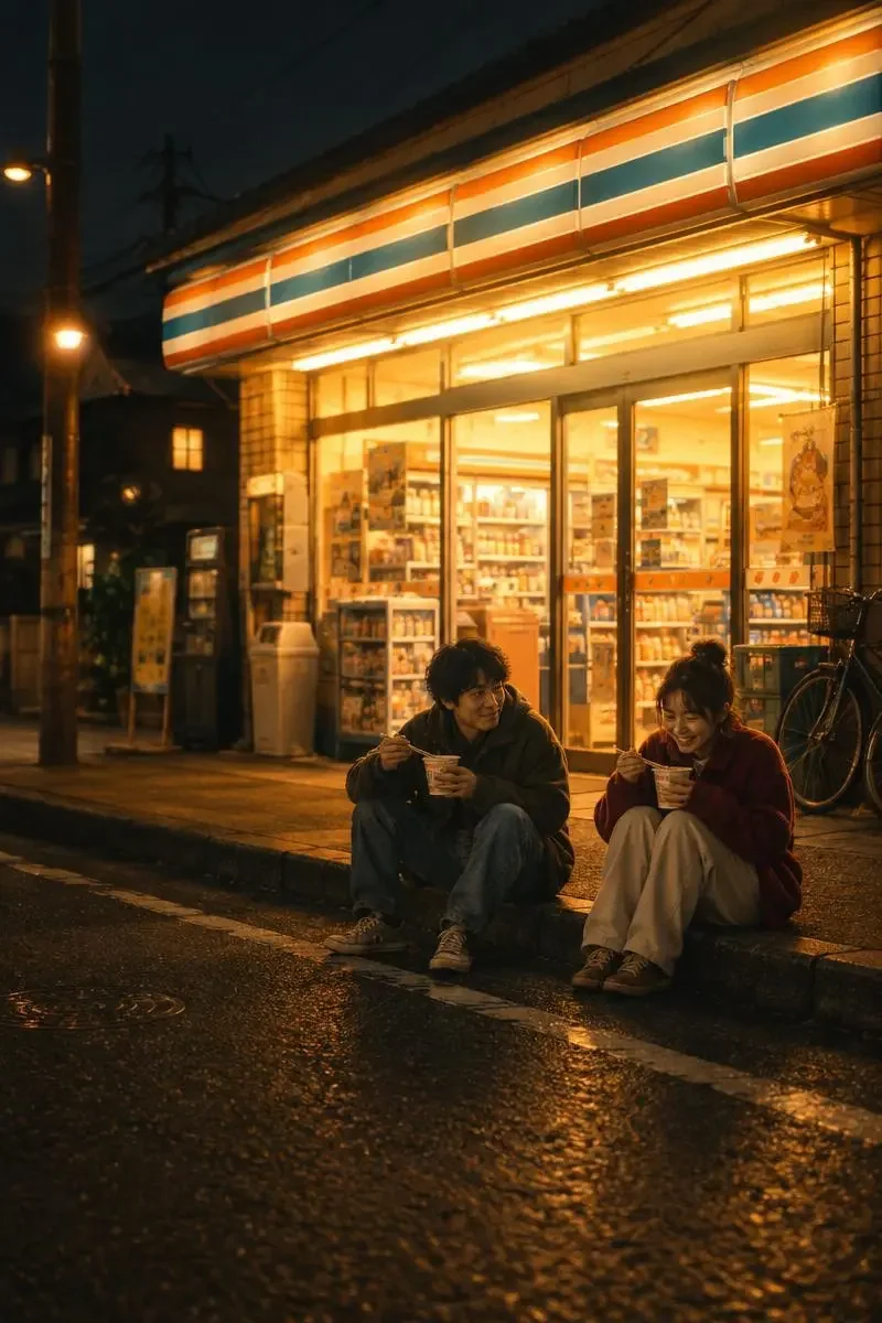 《便利店的三点》电影海报，2026 年日本喜剧、剧情题材